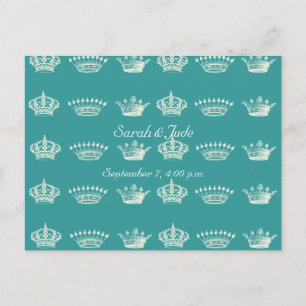 Postal Patrón de corona en blanco