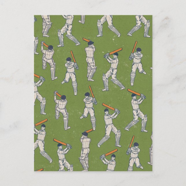 Postal patrón de cricket vintage (Anverso)
