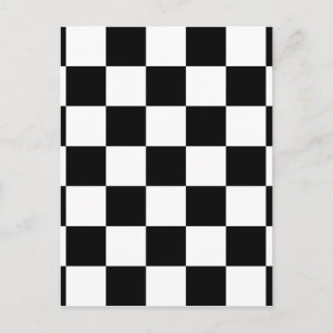 Postal Patrón de cuadros negros y blancos