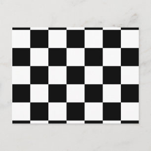 Postal Patrón de cuadros negros y blancos