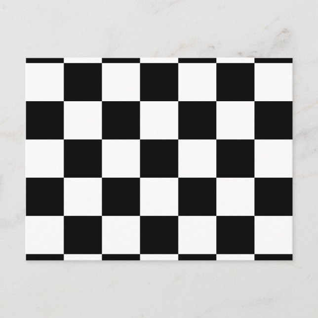 Postal Patrón de cuadros negros y blancos (Anverso)