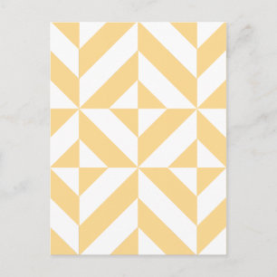 Postal Patrón de cubo de deco geométrico de melón pálido
