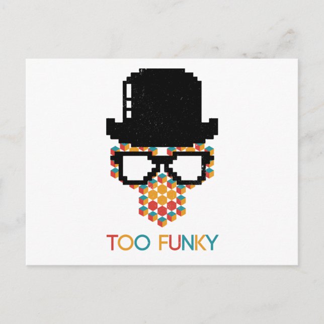 Postal Patrón de cubo de mono Funky Isometric (Anverso)