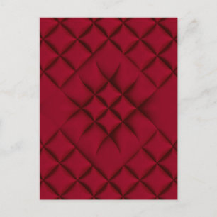 Postal Patrón de Cuero Acolchado Rojo Intenso