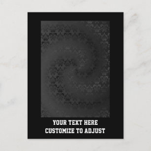 Postal Patrón de damasco negro