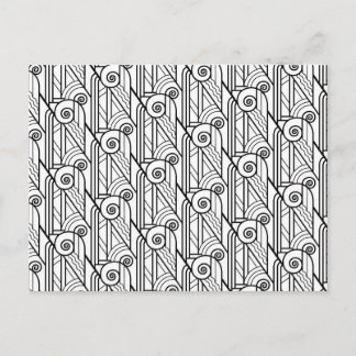 Postal Patrón de decoración de arte blanco y negro