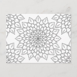 Postal Patrón de Dhalia floral de Mandala Coloración de a