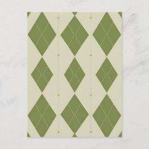 Postal Patrón de diamante argyle verde oliva