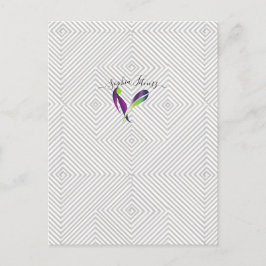 Postal Patrón de diamante geométrico gris blanco moderno