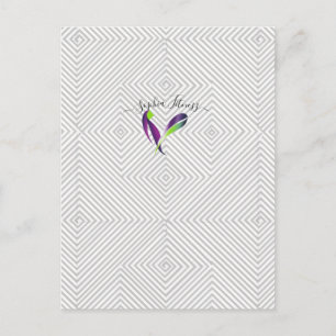 Postal Patrón de diamante geométrico gris blanco moderno 