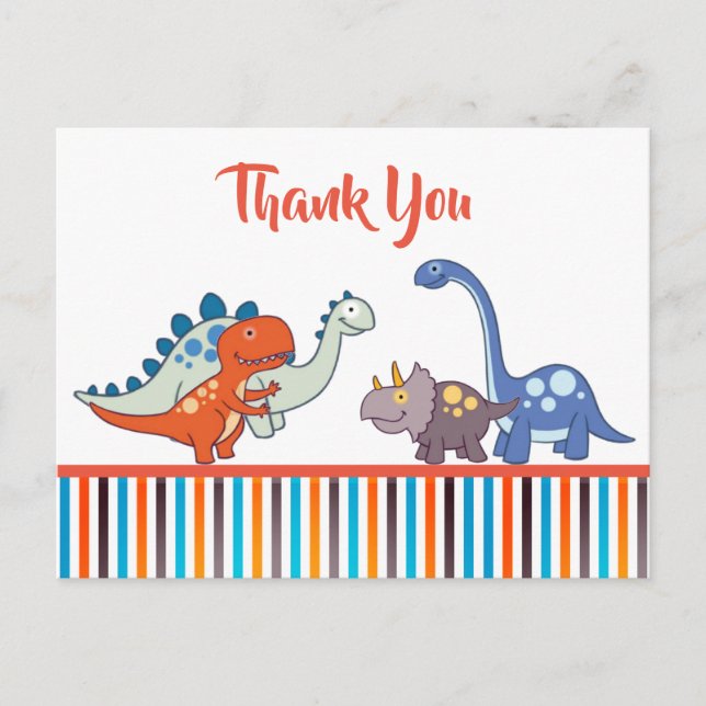 Postal Patrón de dinosaurios de bebé lindo Personalizado  (Anverso)