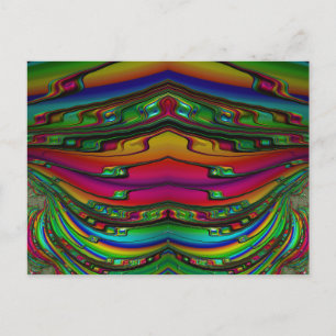 Postal ~ Patrón de diseño fractal 3D ~ Multicolor