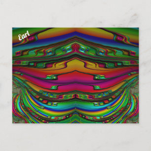 Postal Patrón de diseño fractal de 3D ~ Multicolor