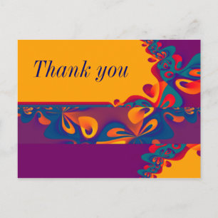 Postal Patrón de diseño gráfico - naranja violeta + tu te