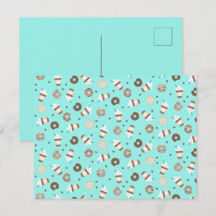 Postal Patrón de donut rociado de café de Frappuccino