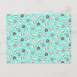 Postal Patrón de donut rociado de café de Frappuccino