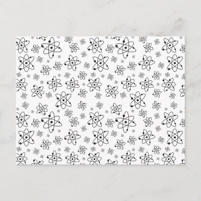 Postal Patrón de edad atómica retro de átomos (Anverso)