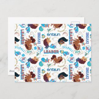 Postal Patrón de empoderamiento mágico afro-unicornio