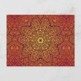Postal Patrón de encaje ornamental naranja