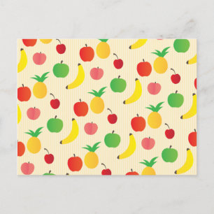 Postal Patrón de ensalada de frutas