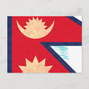 Postal Patrón de época Bandera de Nepal