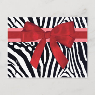 Postal Patrón de estampado animal de cebra a rayas modern