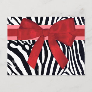 Postal Patrón de estampado animal de cebra a rayas modern