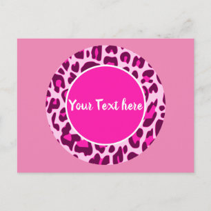 Postal Patrón de estampado de leopardo en círculo moda ro