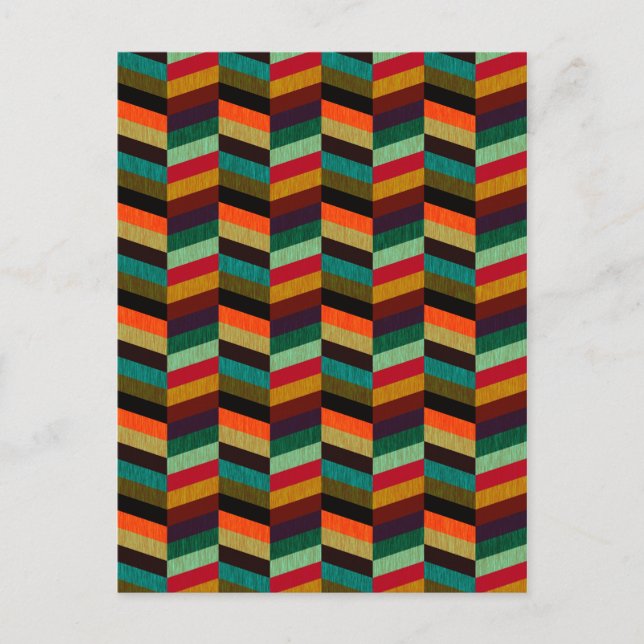 Postal Patrón de estilo Herringbone multicolor (Anverso)