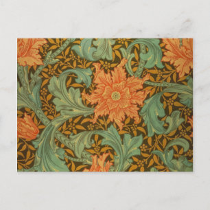 Postal Patrón de estilo único William Morris Art Nouveau