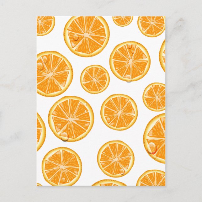 Postal Patrón de estilo vintage de naranja Slices. (Anverso)