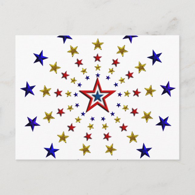 Postal Patrón de estrellas patrióticas (Anverso)