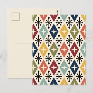 Postal Patrón de estreno retro moderno de mediados de sig