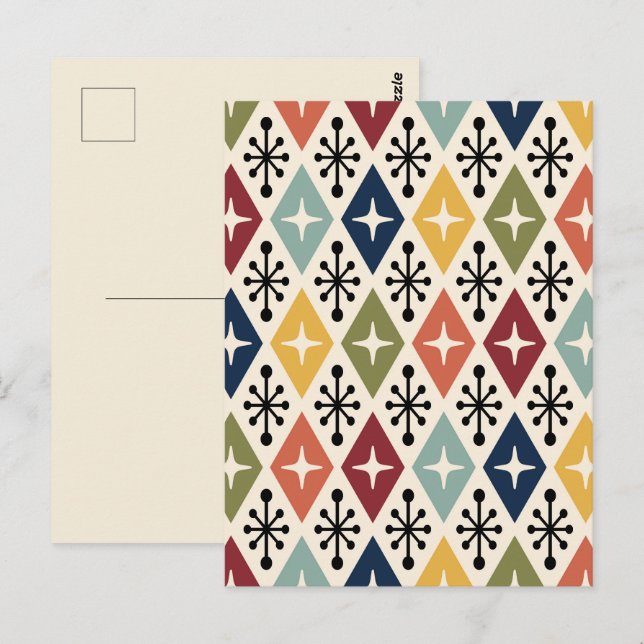 Postal Patrón de estreno retro moderno de mediados de sig (Anverso / Reverso)