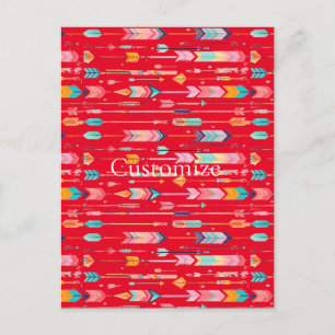 Postal Patrón de flecha multicolor Thunder_Cove