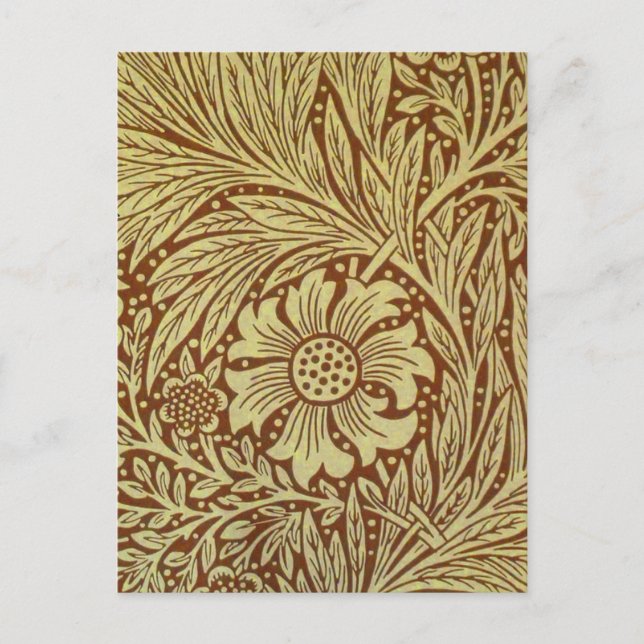Postal Patrón de Flor Antigua Marigold de William Morris (Anverso)