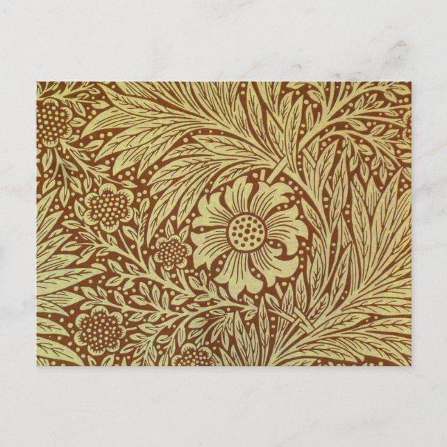Postal Patrón de Flor Antigua Marigold de William Morris (Anverso)