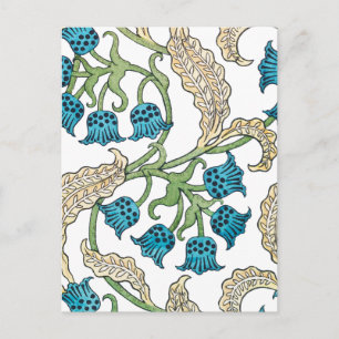 Postal patrón de flor de lirio de valle art nouveau 2 