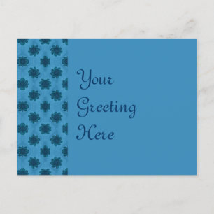 Postal Patrón de flor Verde azulada turquesa