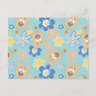 Postal Patrón de flores de cachorro Scooby-Doo