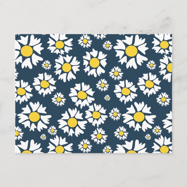 Postal Patrón de flores de Chamomile (Anverso)