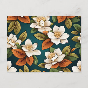 Postal Patrón de flores de gardenia intrincadas