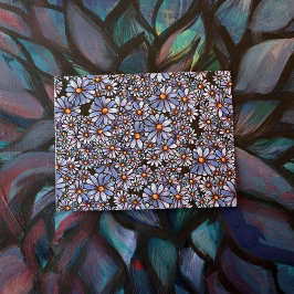 Postal Patrón de flores silvestres púrpura