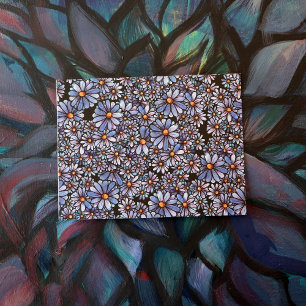 Postal Patrón de flores silvestres púrpura