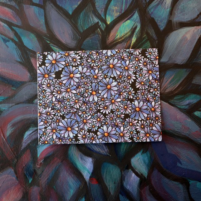 Postal Patrón de flores silvestres púrpura (Subido por el creador)