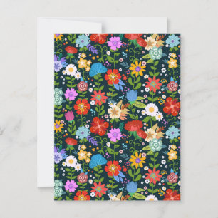 Postal Patrón de flores sin soldadura Ditsy-13554