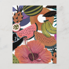 Postal Patrón de flores tropicales