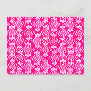 Postal Patrón de fondo Art Deco, rosa fucsia
