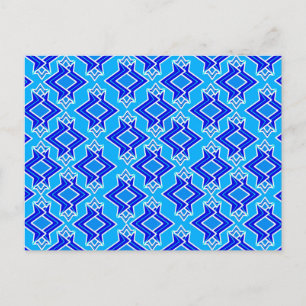 Postal Patrón de fondo de escritorio Art Deco, azul cerul