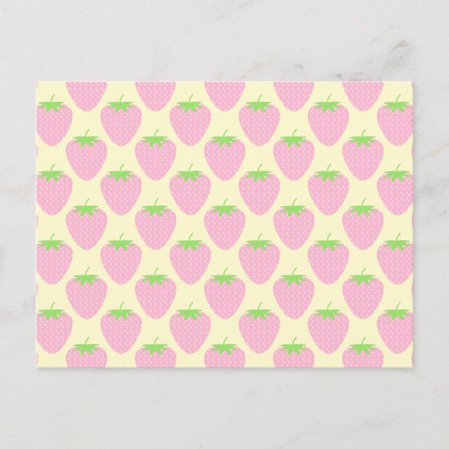 Postal Patrón de fresa rosa. (Anverso)